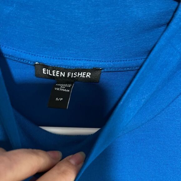 EILEEN FISHER Mock Neck Tie Waist Sleeveless Dress size S/P - Picture 7 of 10